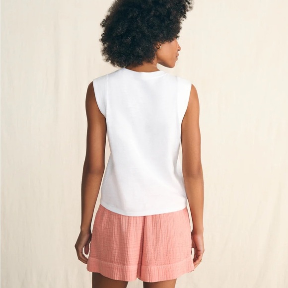 Faherty Sunwashed Slub Muscle Tank Top White XL - Picture 3 of 11